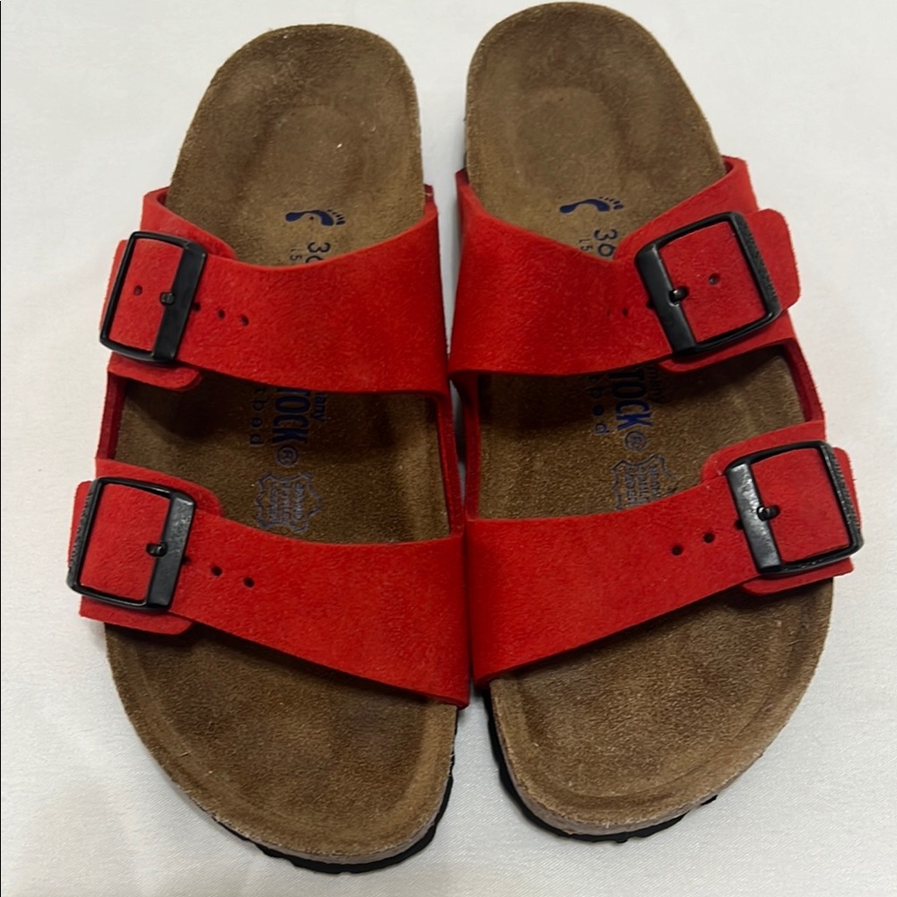 Birkenstocks - Red Suede Leather - size 36 (Ladies 5)